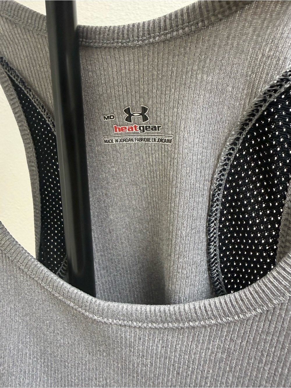 Under Armour Light Gray Ribbed Racerback Tank Top - Picture 3 of 5
